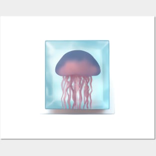 Cute Jellyfish Drawing Posters and Art